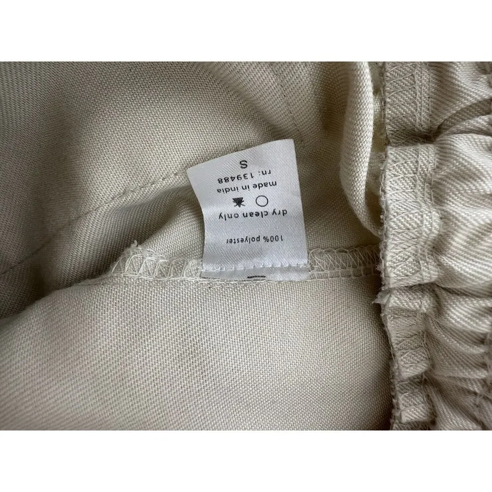 MNML  Black  Polyester  Drawstring Walking Shorts  with Pockets‎ Small Beige